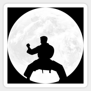 Karate Practitioner in Fullmoon Sticker